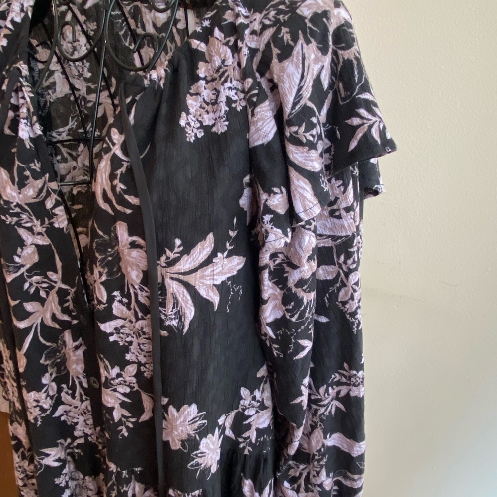 Black and Purple Floral Fancy Dress - Picture 7 of 10